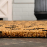 Liora Modern Classic Animal-spot Bordered Coir Area Rug