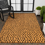 Liora Modern Classic Animal-spot Bordered Coir Area Rug