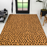 Liora Modern Classic Animal-spot Bordered Coir Area Rug