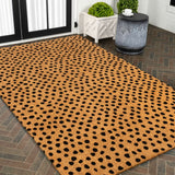 Liora Modern Classic Animal-spot Bordered Coir Area Rug