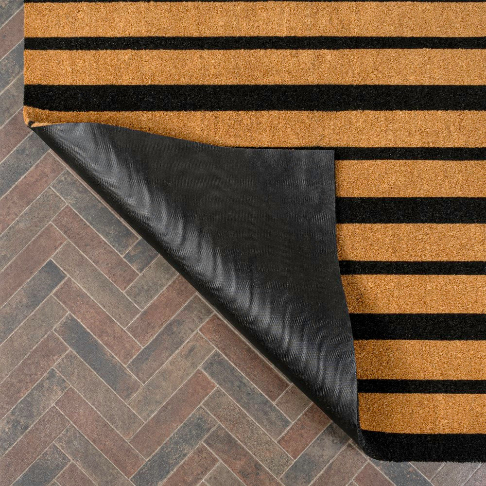 Arlina Modern Classic Ticking Stripe Coir Area Rug