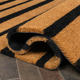 Arlina Modern Classic Ticking Stripe Coir Area Rug