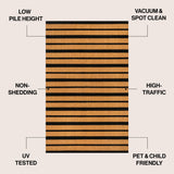 Arlina Modern Classic Ticking Stripe Coir Area Rug