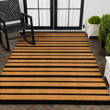Arlina Modern Classic Ticking Stripe Coir Area Rug