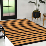 Arlina Modern Classic Ticking Stripe Coir Area Rug