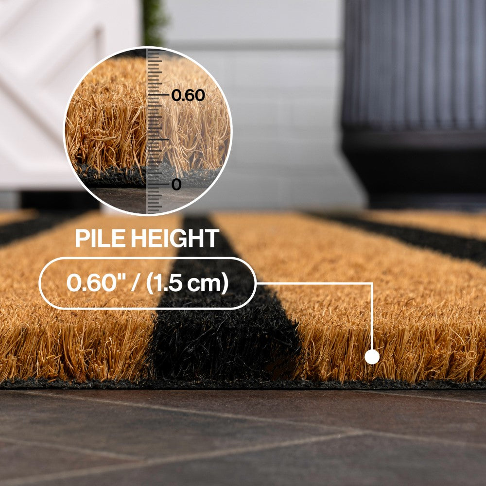 Arlina Modern Classic Ticking Stripe Coir Area Rug
