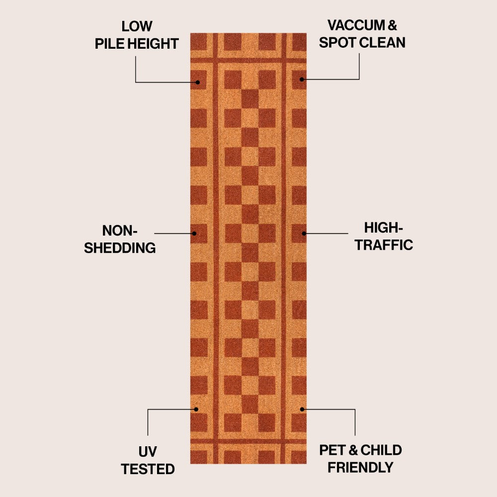 Northfield Classic Farmhouse Checkerboard Coir Area Rug