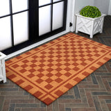 Northfield Classic Farmhouse Checkerboard Coir Area Rug