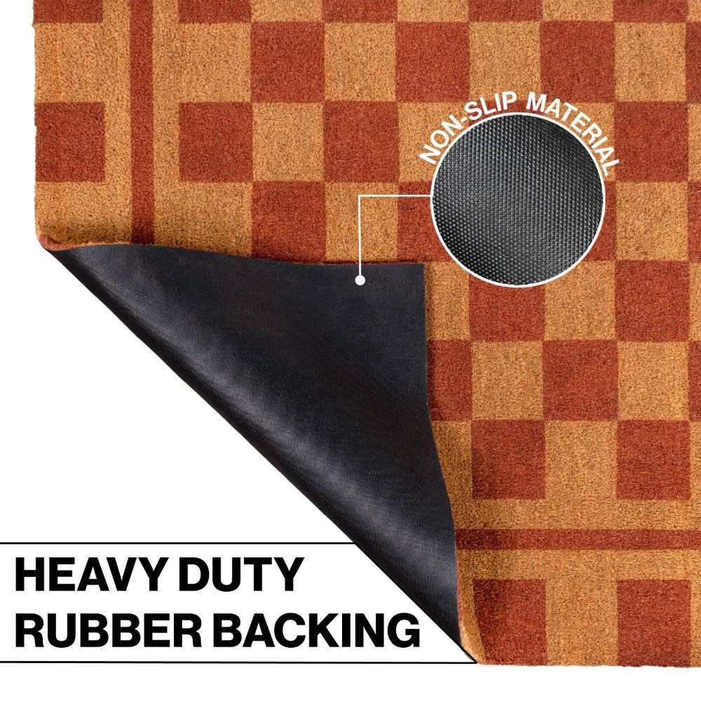 Northfield Classic Farmhouse Checkerboard Coir Area Rug