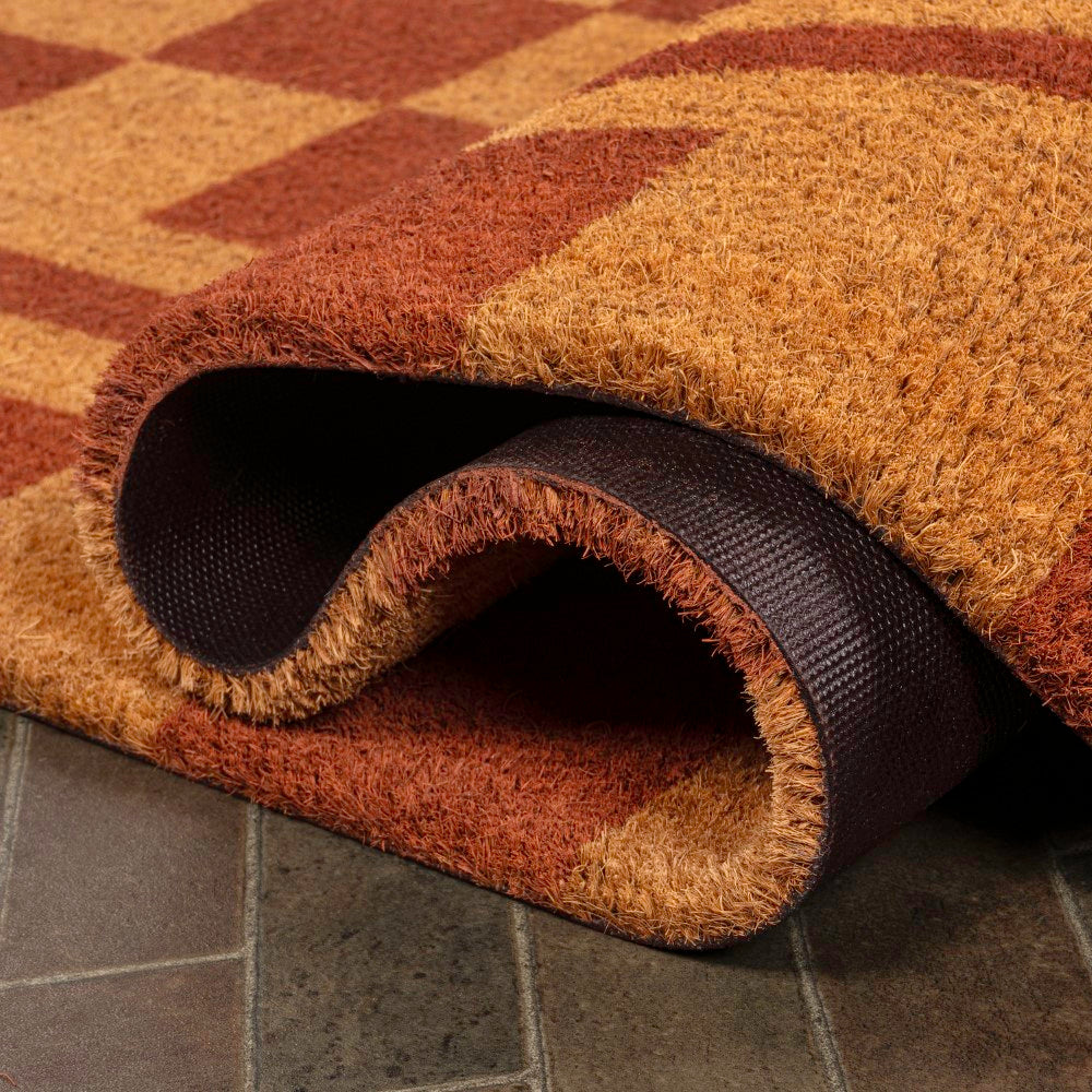 Northfield Classic Farmhouse Checkerboard Coir Area Rug