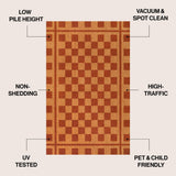 Northfield Classic Farmhouse Checkerboard Coir Area Rug