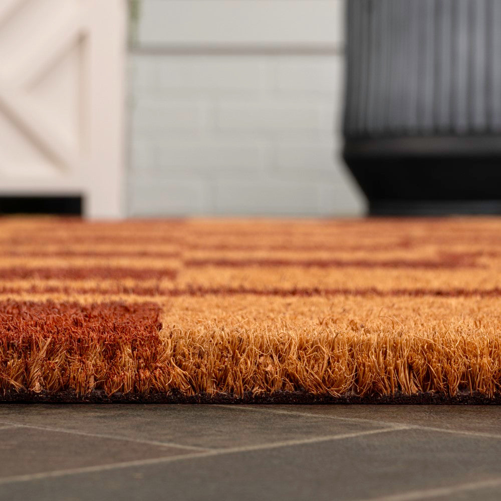 Northfield Classic Farmhouse Checkerboard Coir Area Rug
