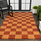 Winters Classic Farmhouse Checkered Coir Area Rug