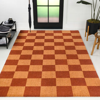 Winters Classic Farmhouse Checkered Coir Area Rug