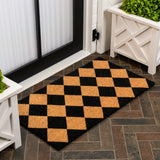 Drake Modern Classic Diamond-patterned Coir Area Rug