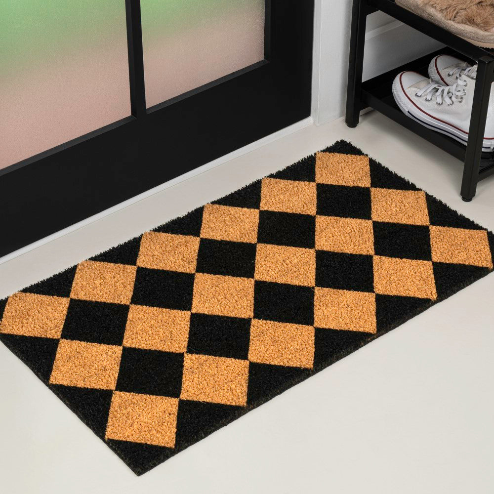 Drake Modern Classic Diamond-patterned Coir Area Rug