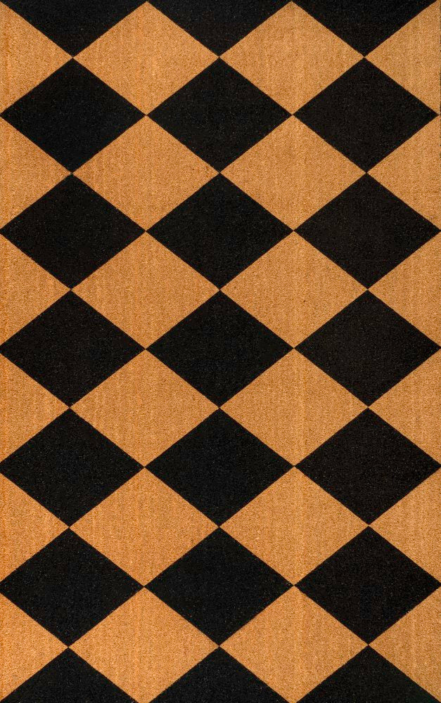 Drake Modern Classic Diamond-patterned Coir Area Rug
