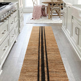 Zoya Rustic Beach House Wide Ticking Stripe Jute Area Rug