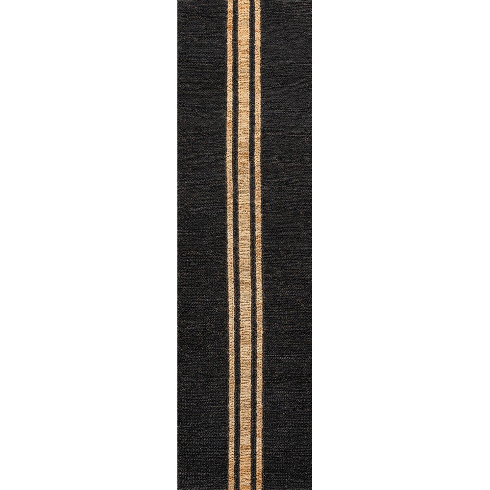 Zoya Rustic Beach House Wide Ticking Stripe Jute Area Rug