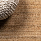 Kasv Rustic Farmhouse Woven Jute Solid Area Rug