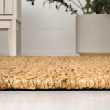 Kasv Rustic Farmhouse Woven Jute Solid Area Rug