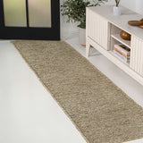 Kasv Rustic Farmhouse Woven Jute Solid Area Rug