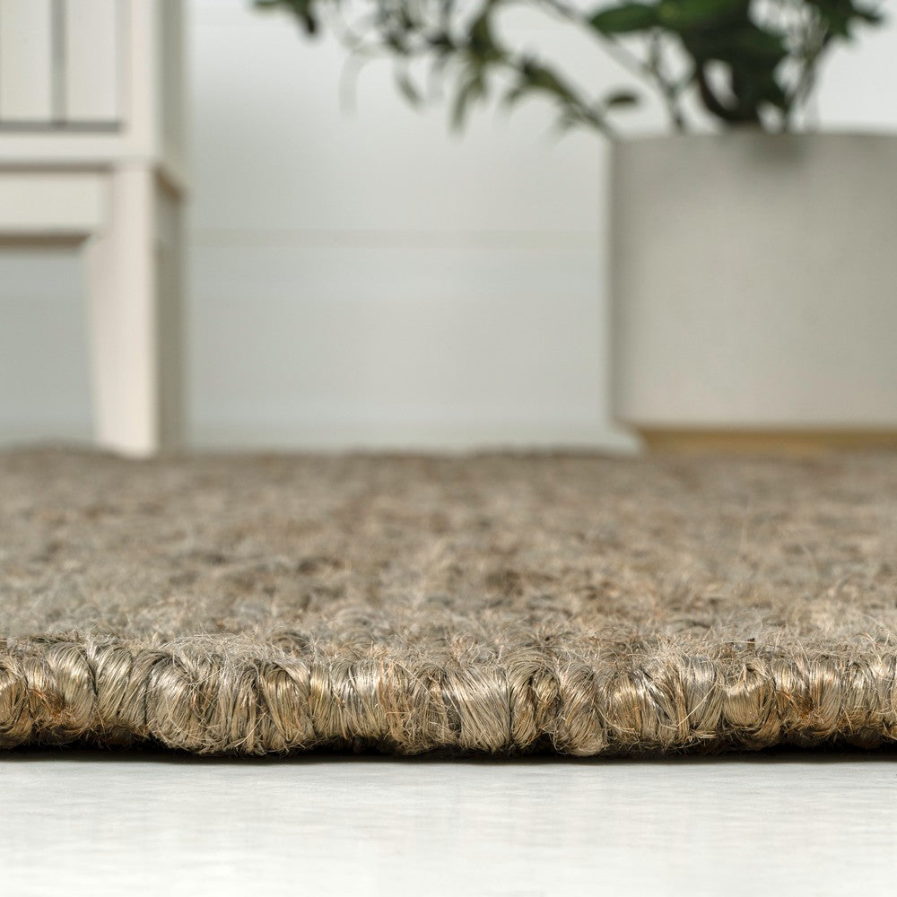 Kasv Rustic Farmhouse Woven Jute Solid Area Rug