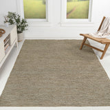 Kasv Rustic Farmhouse Woven Jute Solid Area Rug