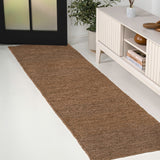Kasv Rustic Farmhouse Woven Jute Solid Area Rug
