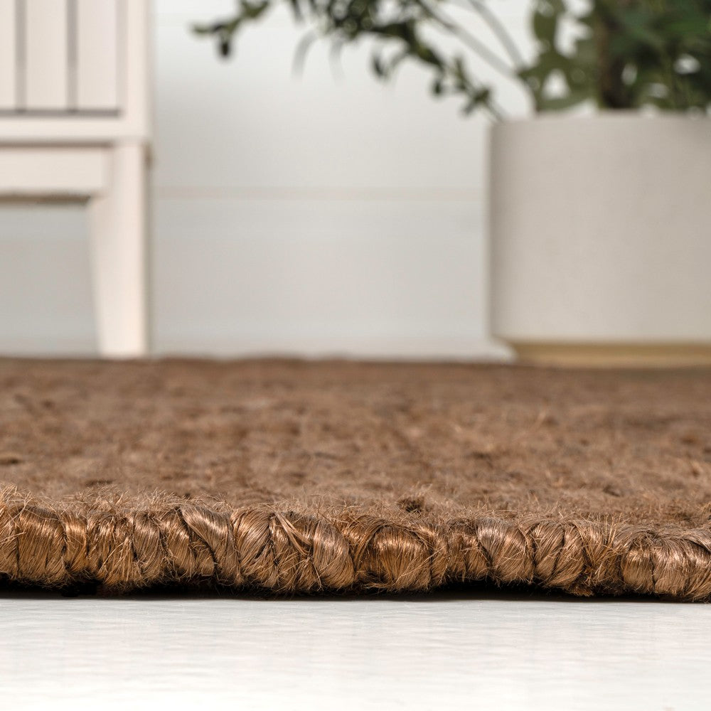 Kasv Rustic Farmhouse Woven Jute Solid Area Rug