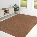 Kasv Rustic Farmhouse Woven Jute Solid Area Rug