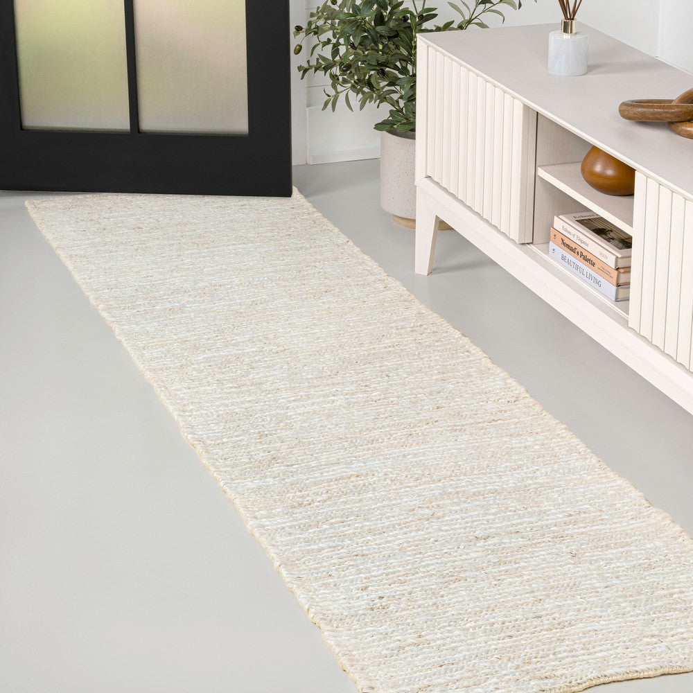 Kasv Rustic Farmhouse Woven Jute Solid Area Rug