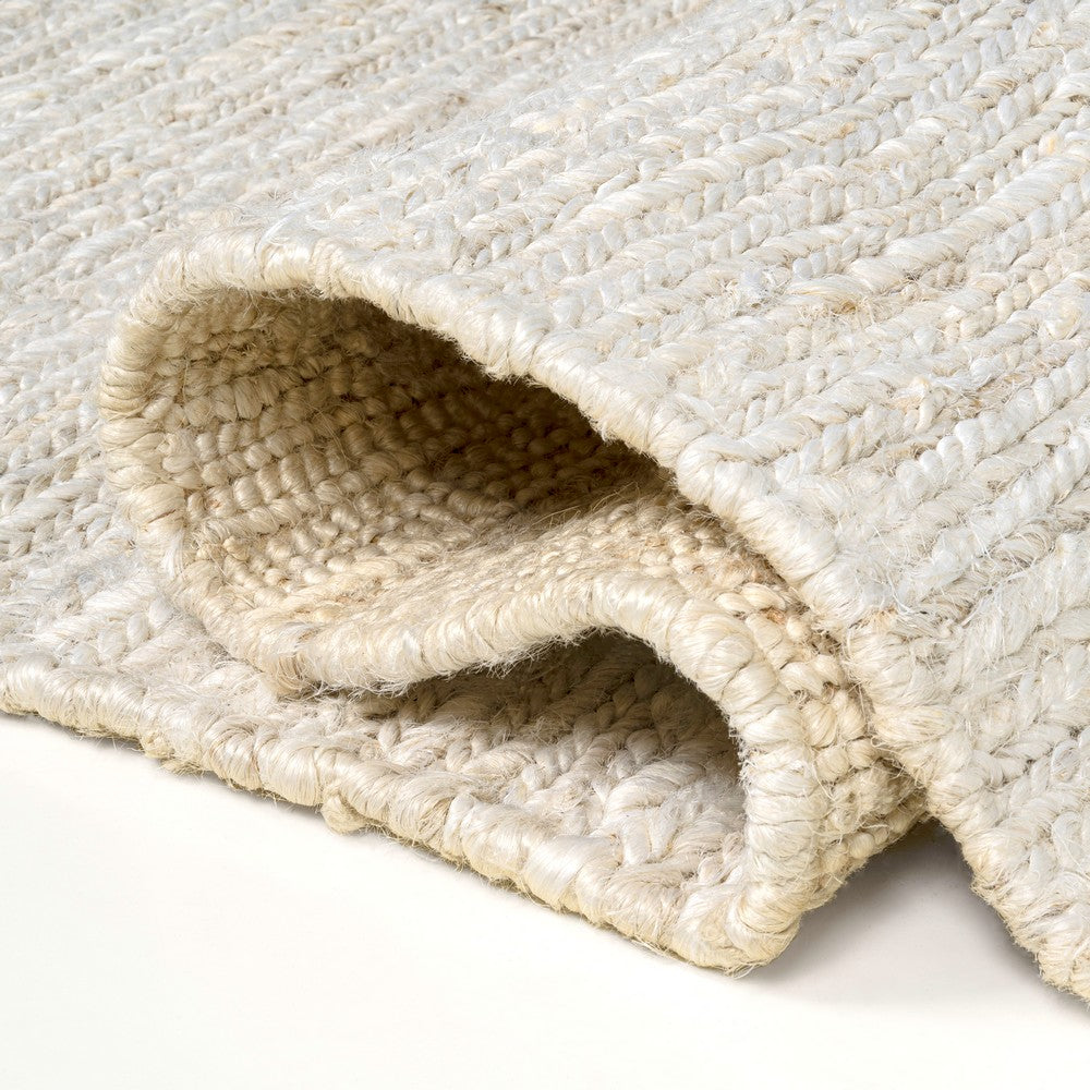 Kasv Rustic Farmhouse Woven Jute Solid Area Rug