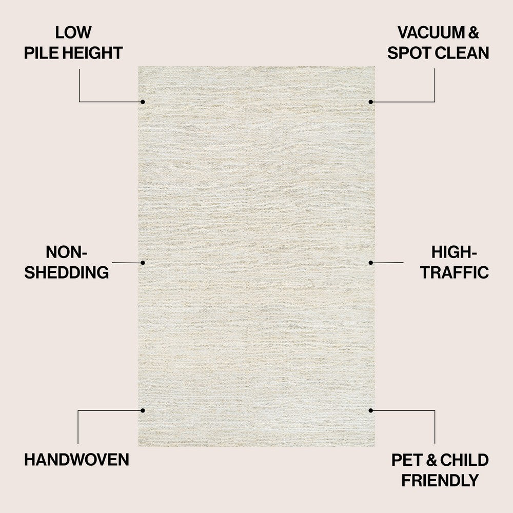 Kasv Rustic Farmhouse Woven Jute Solid Area Rug