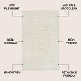 Kasv Rustic Farmhouse Woven Jute Solid Area Rug