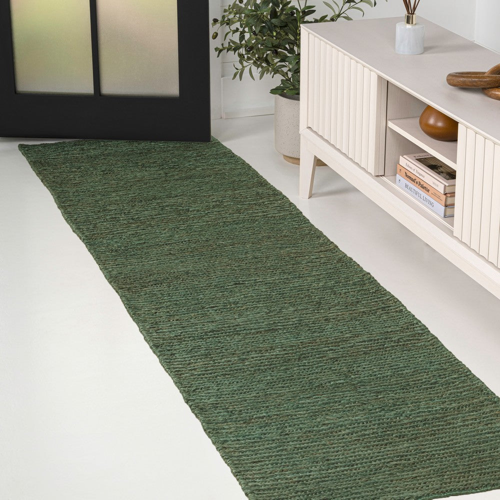 Kasv Rustic Farmhouse Woven Jute Solid Area Rug