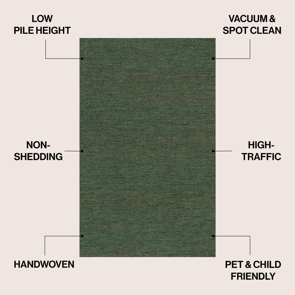 Kasv Rustic Farmhouse Woven Jute Solid Area Rug