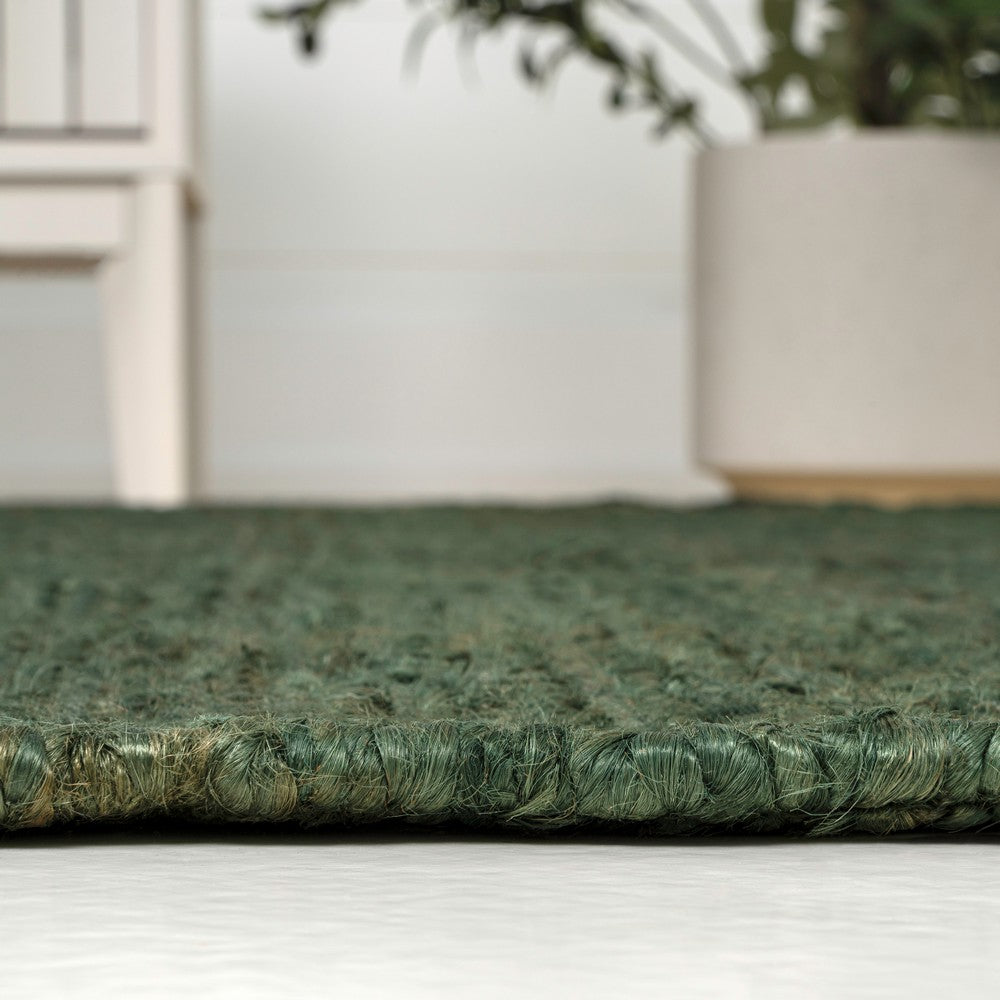 Kasv Rustic Farmhouse Woven Jute Solid Area Rug