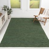 Kasv Rustic Farmhouse Woven Jute Solid Area Rug