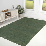 Kasv Rustic Farmhouse Woven Jute Solid Area Rug