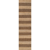 Jayon Rustic Farmhouse Woven Jute Stripe Area Rug
