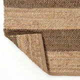 Jayon Rustic Farmhouse Woven Jute Stripe Area Rug