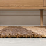 Jayon Rustic Farmhouse Woven Jute Stripe Area Rug