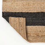 Jayon Rustic Farmhouse Woven Jute Stripe Area Rug