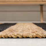 Jayon Rustic Farmhouse Woven Jute Stripe Area Rug