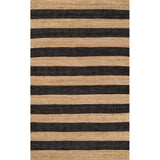 Jayon Rustic Farmhouse Woven Jute Stripe Area Rug