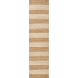 Jayon Rustic Farmhouse Woven Jute Stripe Area Rug