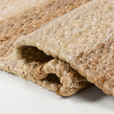 Jayon Rustic Farmhouse Woven Jute Stripe Area Rug