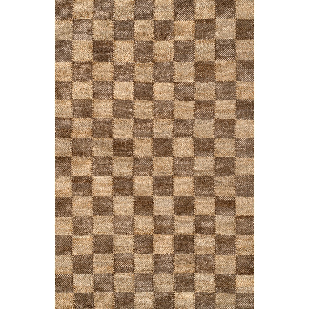Rudra Modern Farmhouse Woven Jute Checkerboard Area Rug