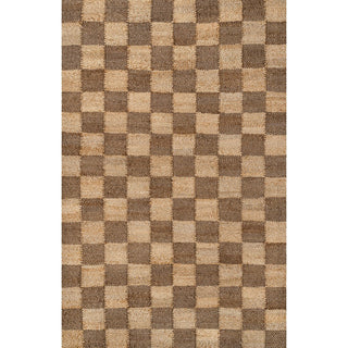 Rudra Modern Farmhouse Woven Jute Checkerboard Area Rug